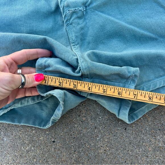 VTG 90s Bongo High Rise Button Fly Wedgie Fit Sage Green Jean Shorts 25” waist - Picture 9 of 10